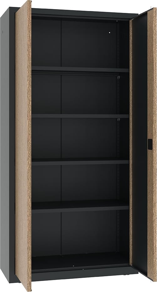 Opbevaringsskab 1990x1000x435 mm, antracit/valnød