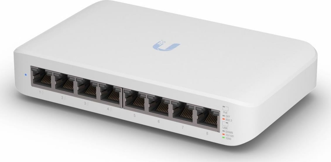 Ubiquiti UniFi Lite 8 PoE Switch, hvid