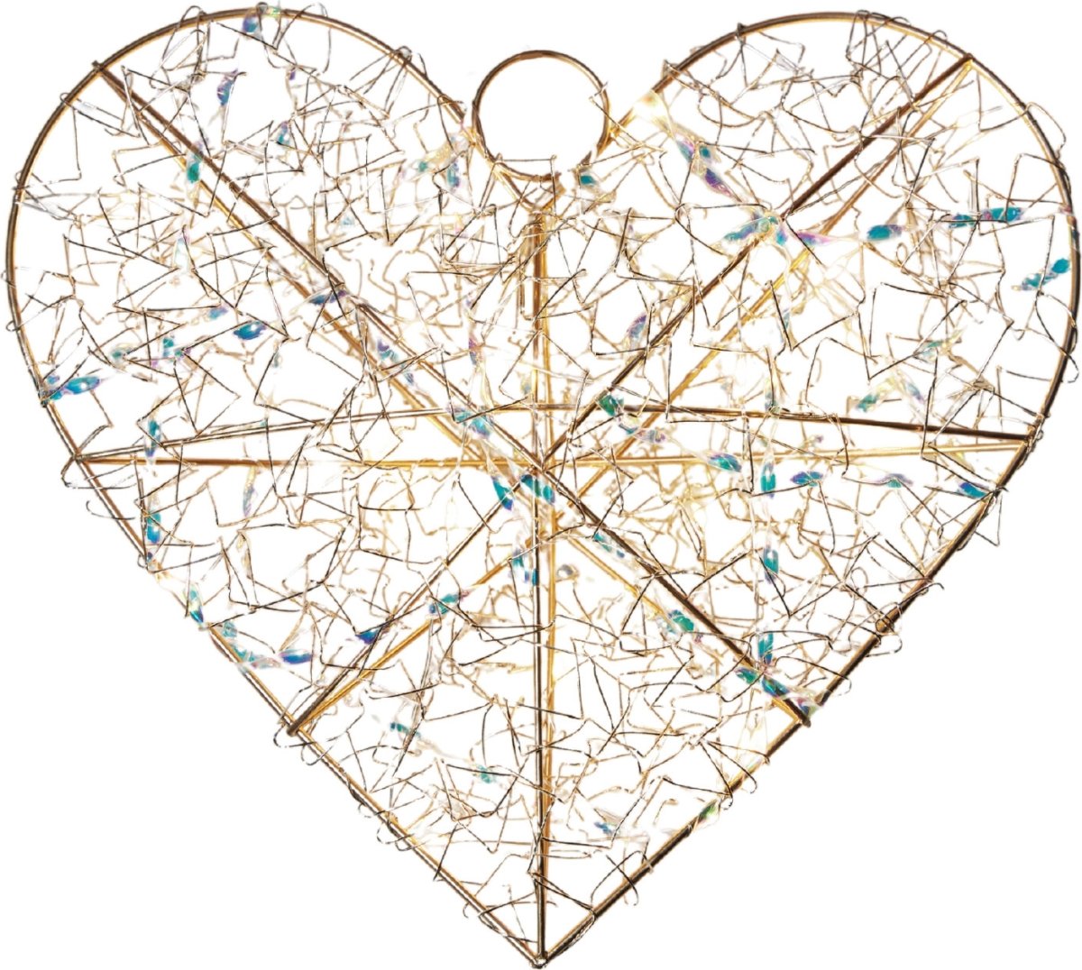 Sirius Lily Hjerte M. LED, H30cm, guld