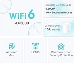 TP-LINK AX3000 mesh router Wi-Fi, 3 pakke