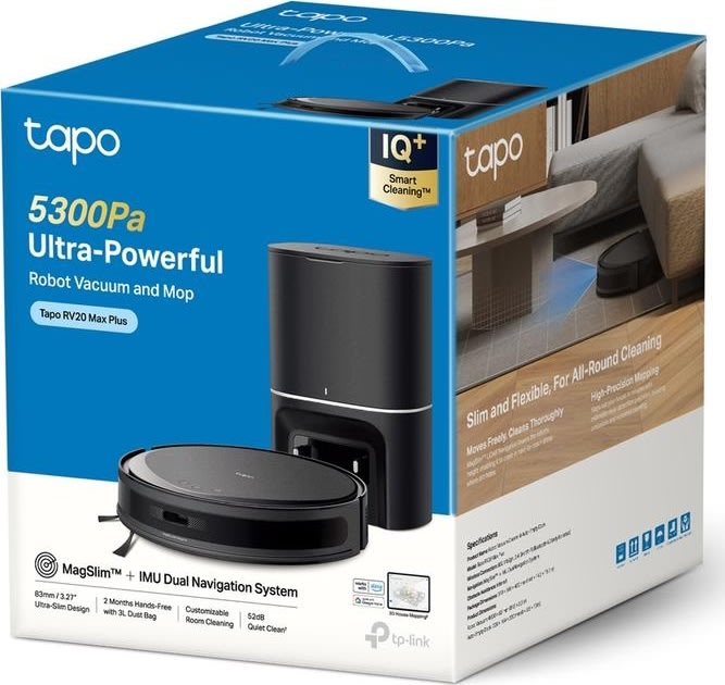 TP-Link Tapo RV20 robotstøvsuger Poseløs, Sort