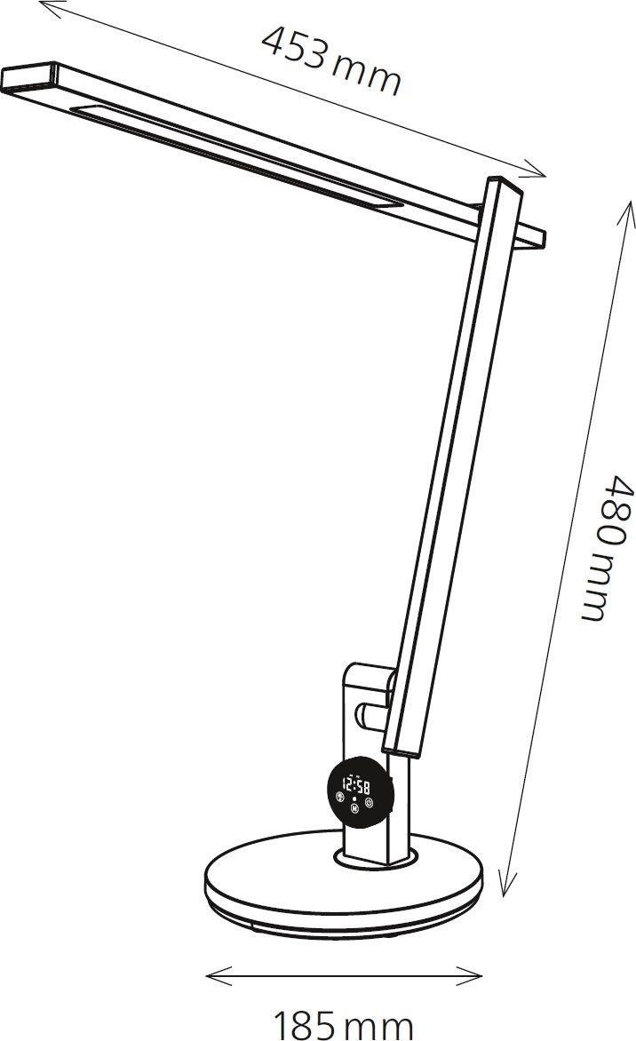 Beam LED-skrivebordslampe, grå