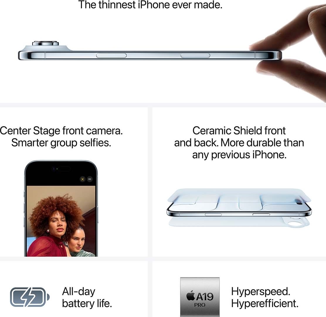 Apple iPhone Air, 256GB, skyhvid