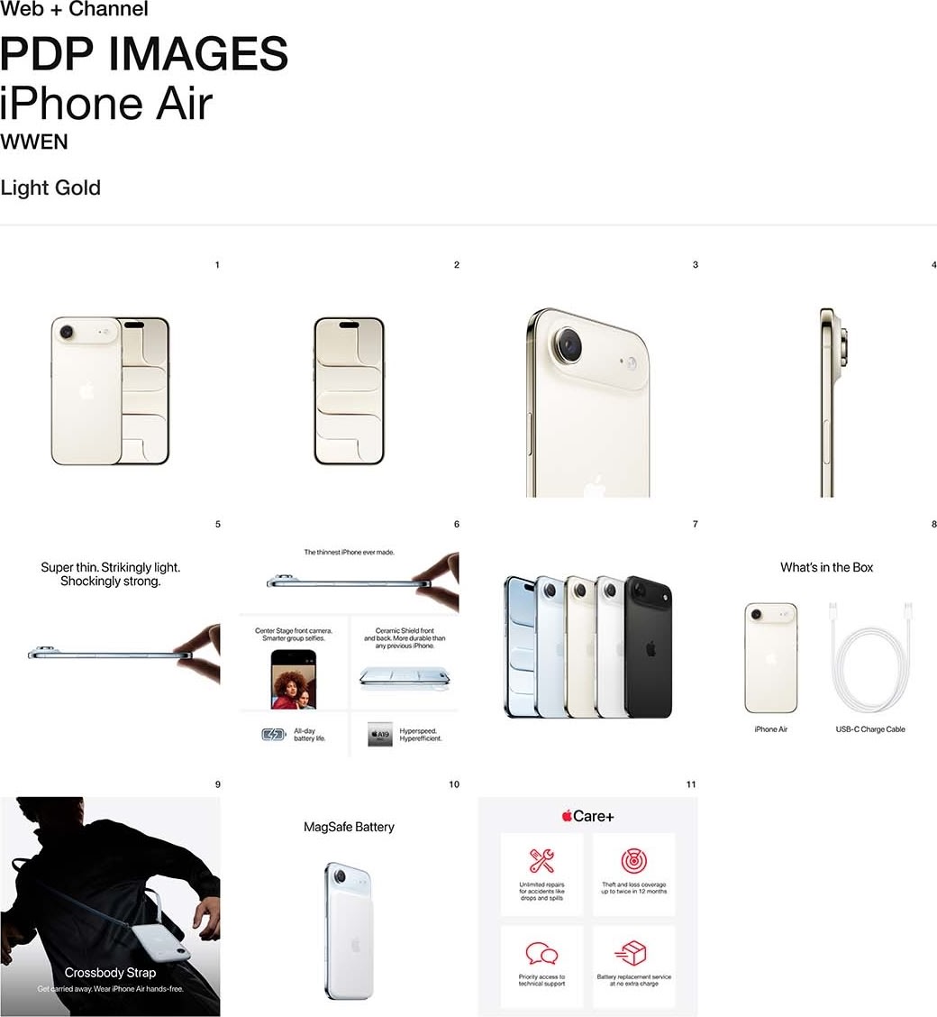 Apple iPhone Air, 256GB, lyst guld