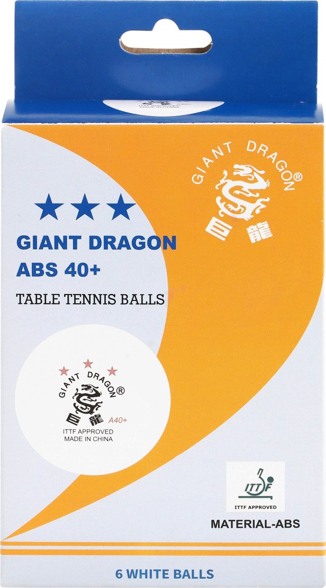 Giant Dragon LUX bordtennisbolde 3-stjernet, 6 stk