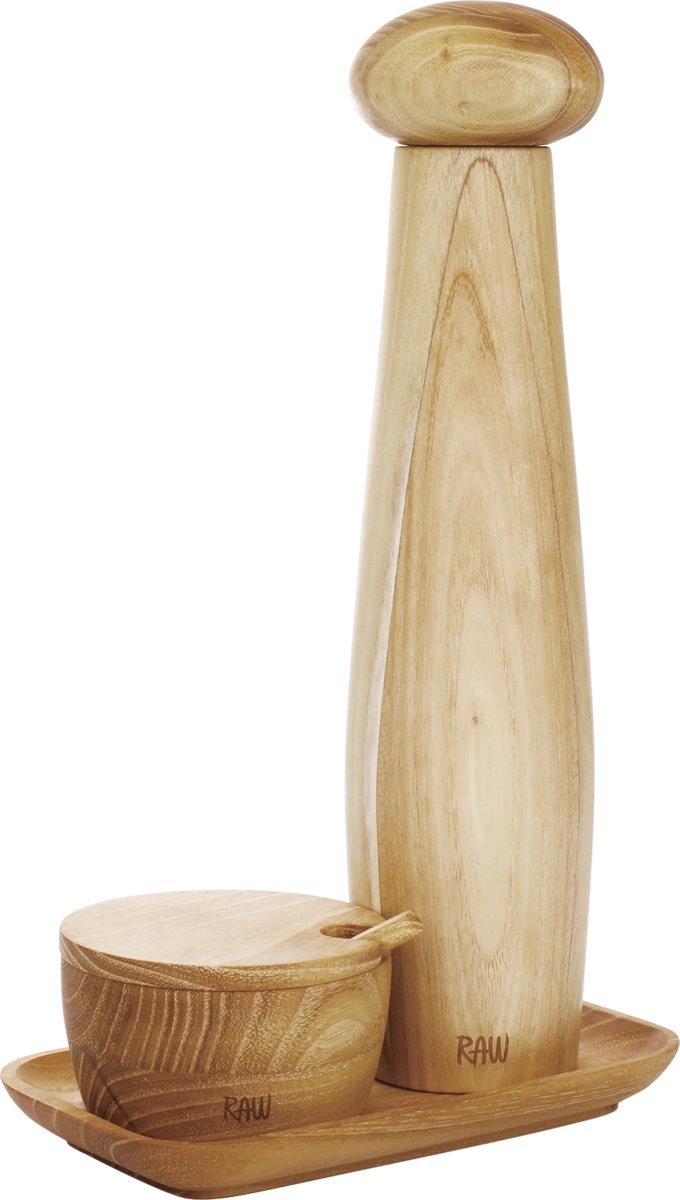 Aida RAW Peberkværn m. Bakke & Saltkar, 28cm, Teak