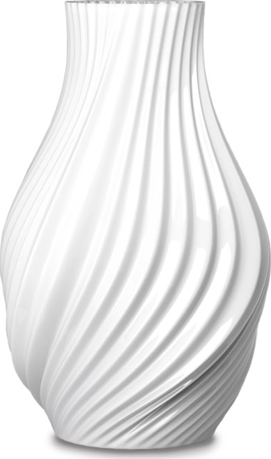 Lyngby Porcelæn Twist Vase H18 cm, hvid