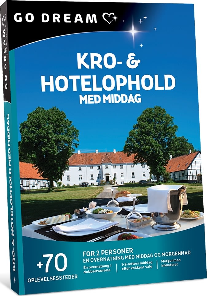 Oplevelsesgave - Kro- og hotelophold med middag