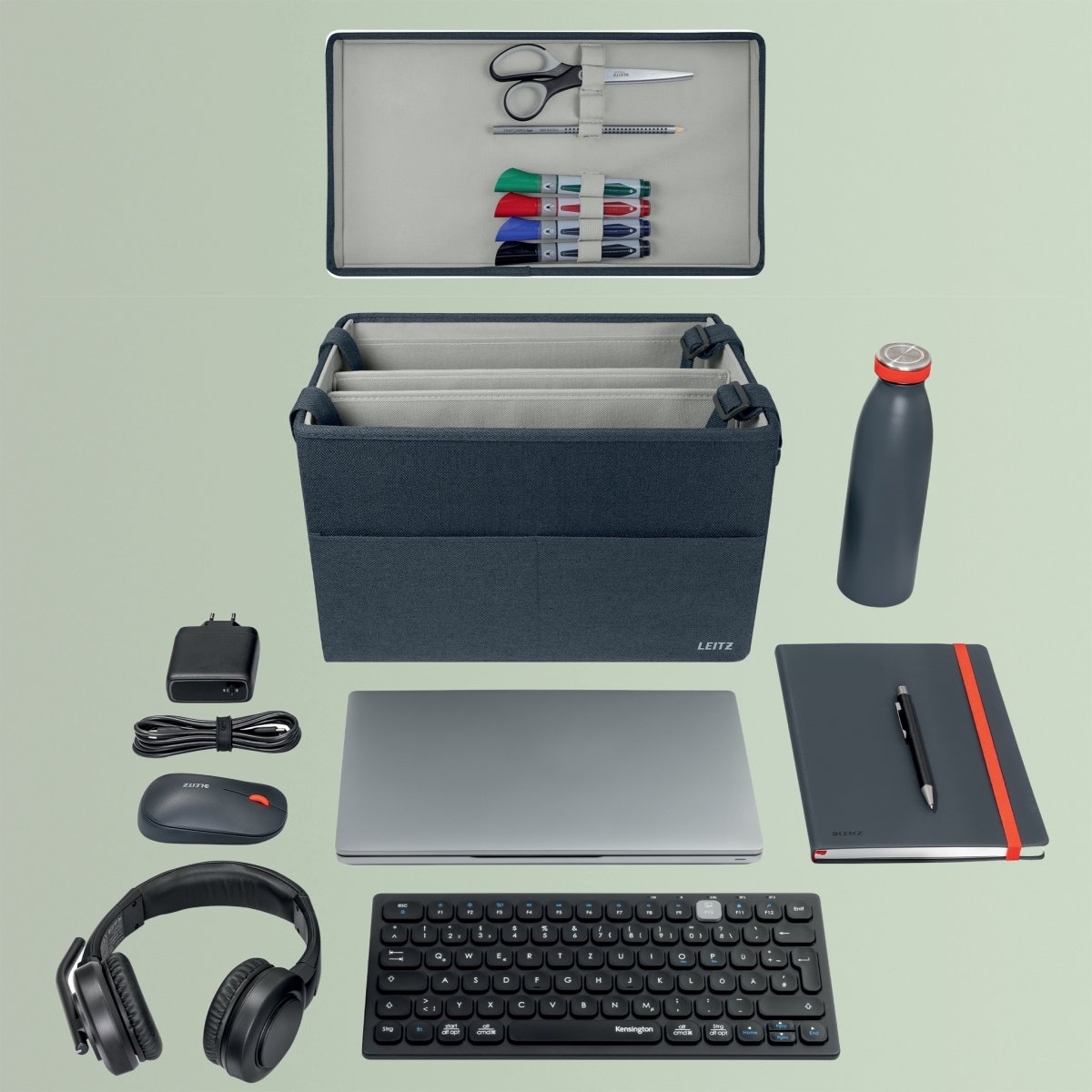 Leitz Arbejdstaske i stof m. låg | Kompakt