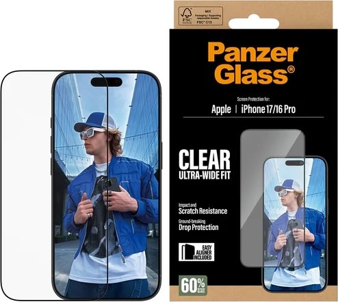 PanzerGlass iPhone 6.3" Pro/16 Pro UWF m. Aligner