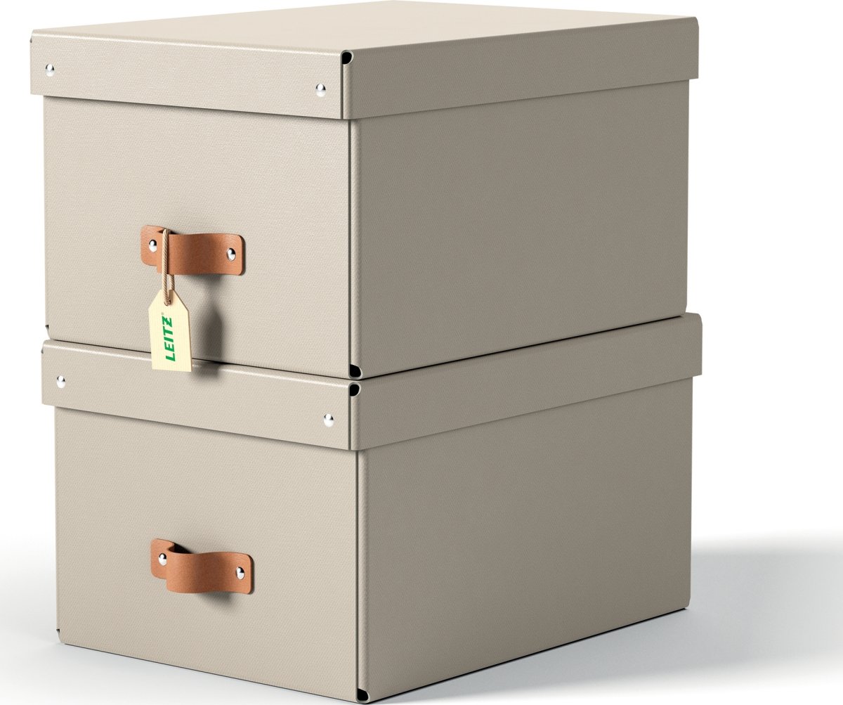 Leitz Puro Boks m. låg | M  | Beige | 2 stk.