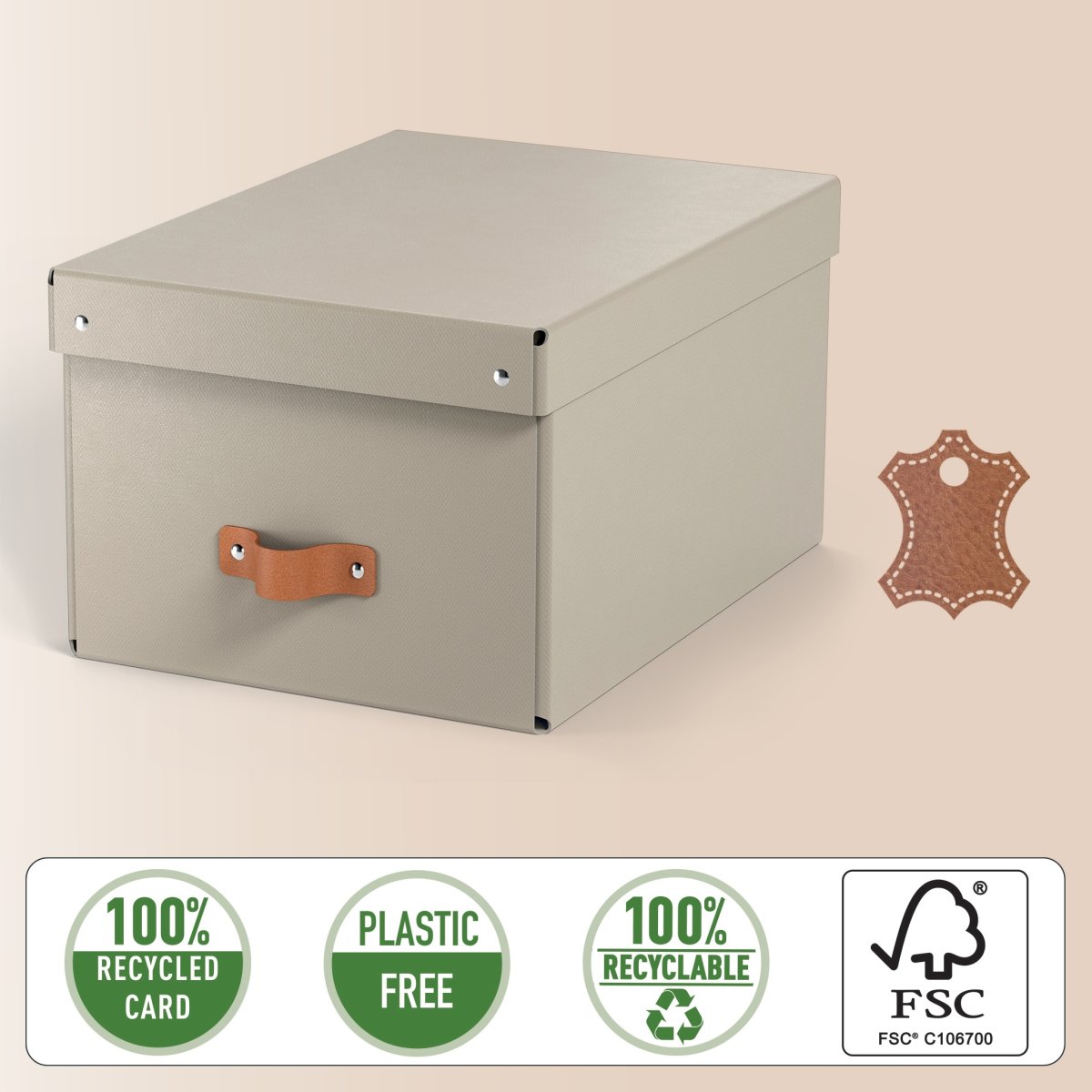 Leitz Puro Boks m. låg | M  | Beige | 2 stk.