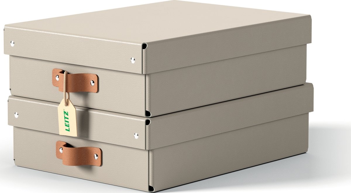 Leitz Puro Boks m. låg | M lav | Beige | 2 stk.