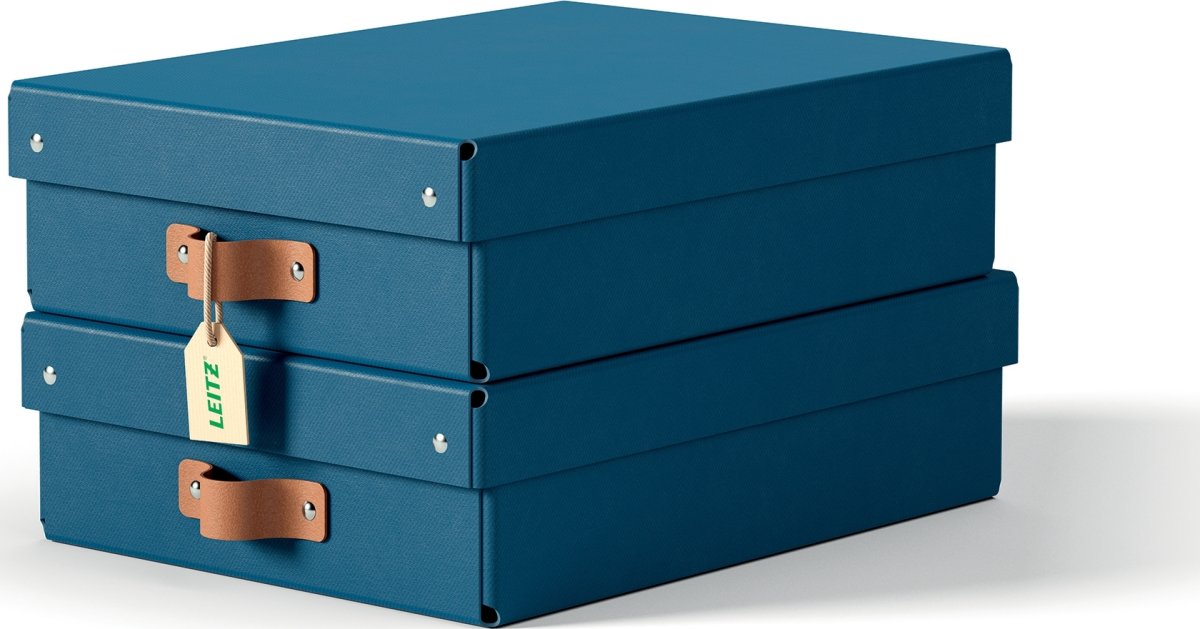 Leitz Puro Boks m. låg | M lav | Blå | 2 stk.