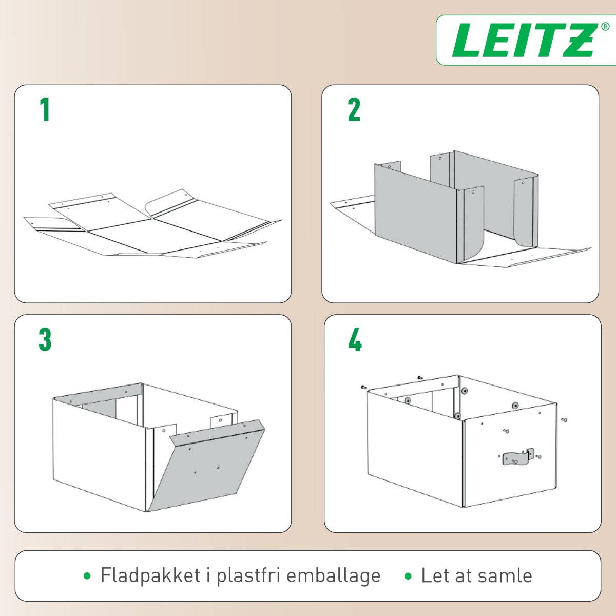 Leitz Puro Boks m. låg | M lav | Blå | 2 stk.