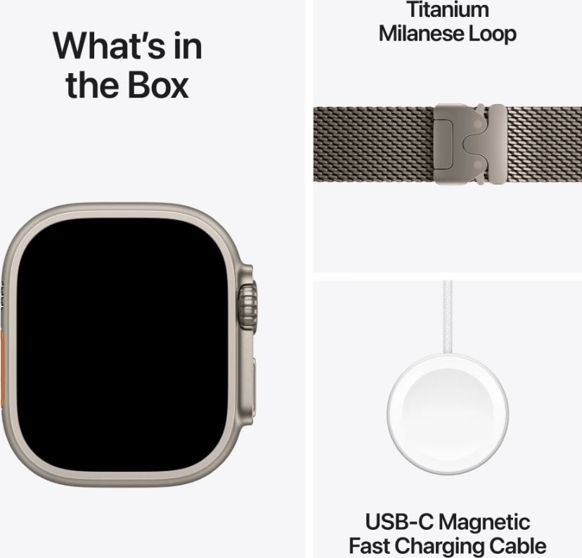 Apple Watch Ultra 3 (GPS+4G) 49mm, natur titan, S