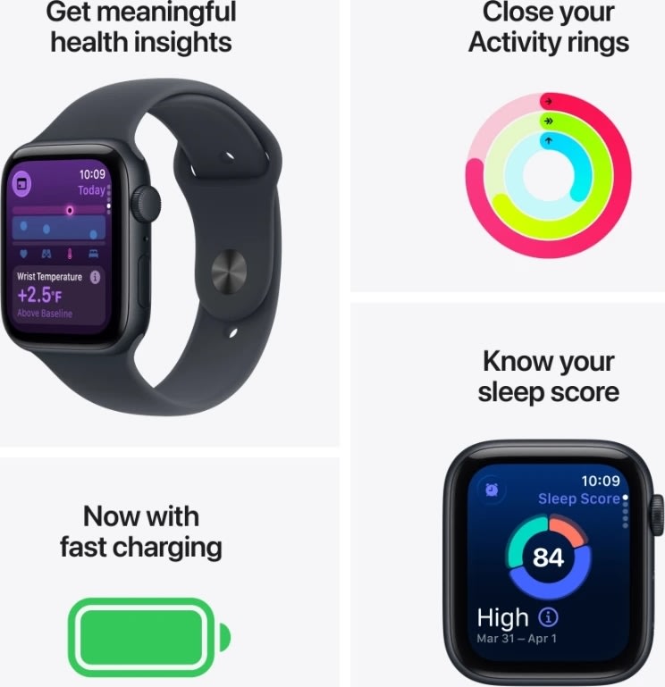 Apple Watch SE 3, (GPS+4G), 40mm, midnight, M/L