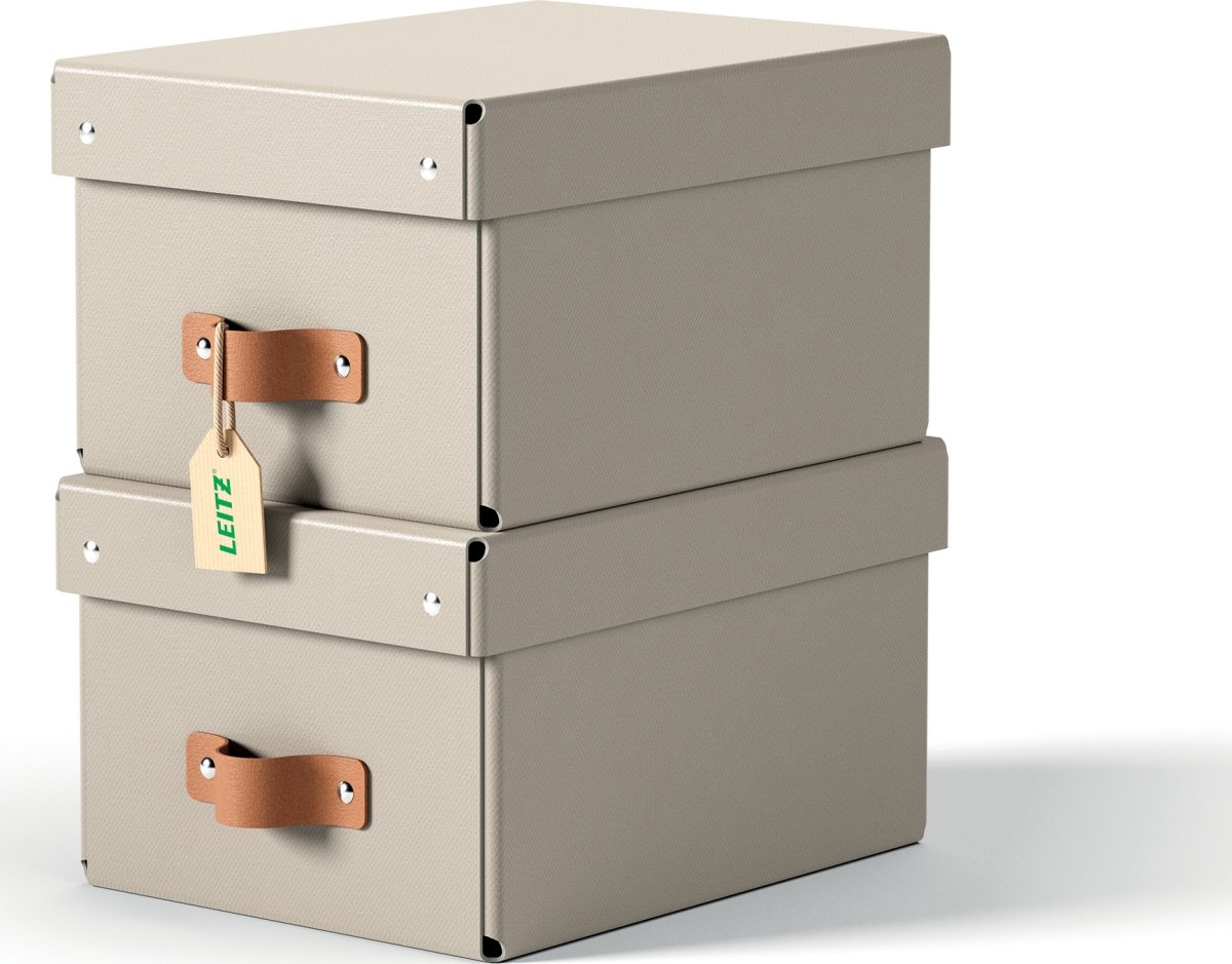 Leitz Puro Boks m. låg | S | Beige | 2 stk.
