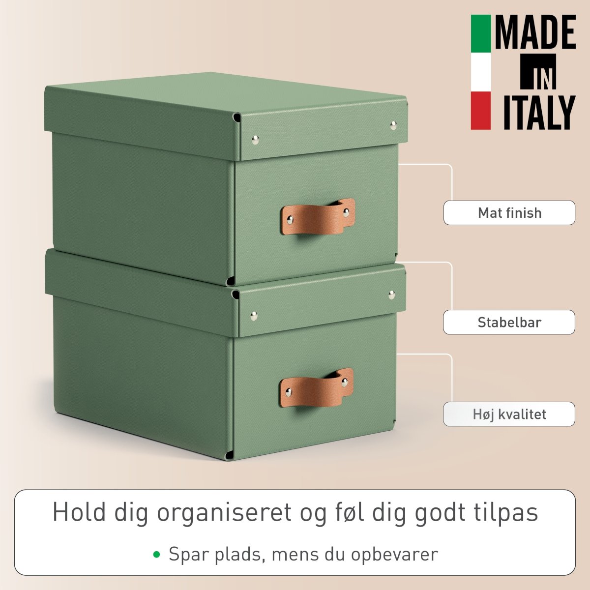 Leitz Puro Boks m. låg | S | Grøn | 2 stk.