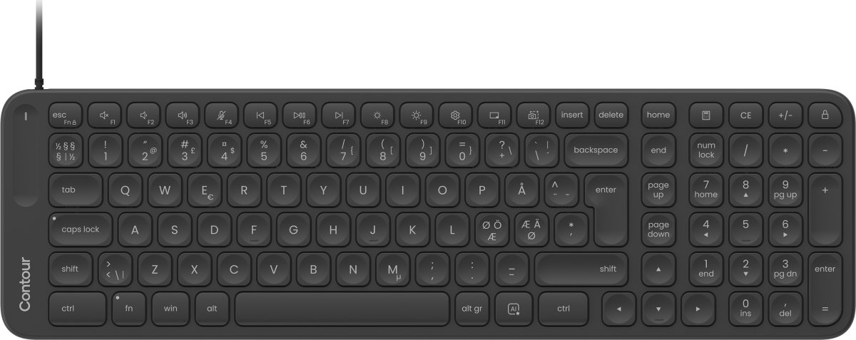 Contour Balance Mid-Size tastatur, kablet, nordisk