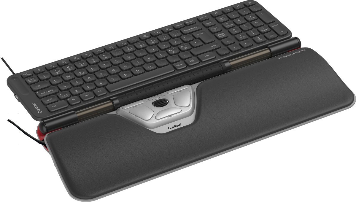 RollerMouse Red Plus + Balance Mid Keyboard kablet