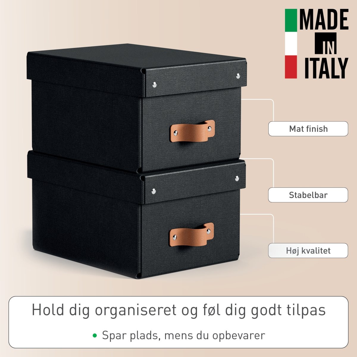 Leitz Puro Boks m. låg | S | Sort | 2 stk.