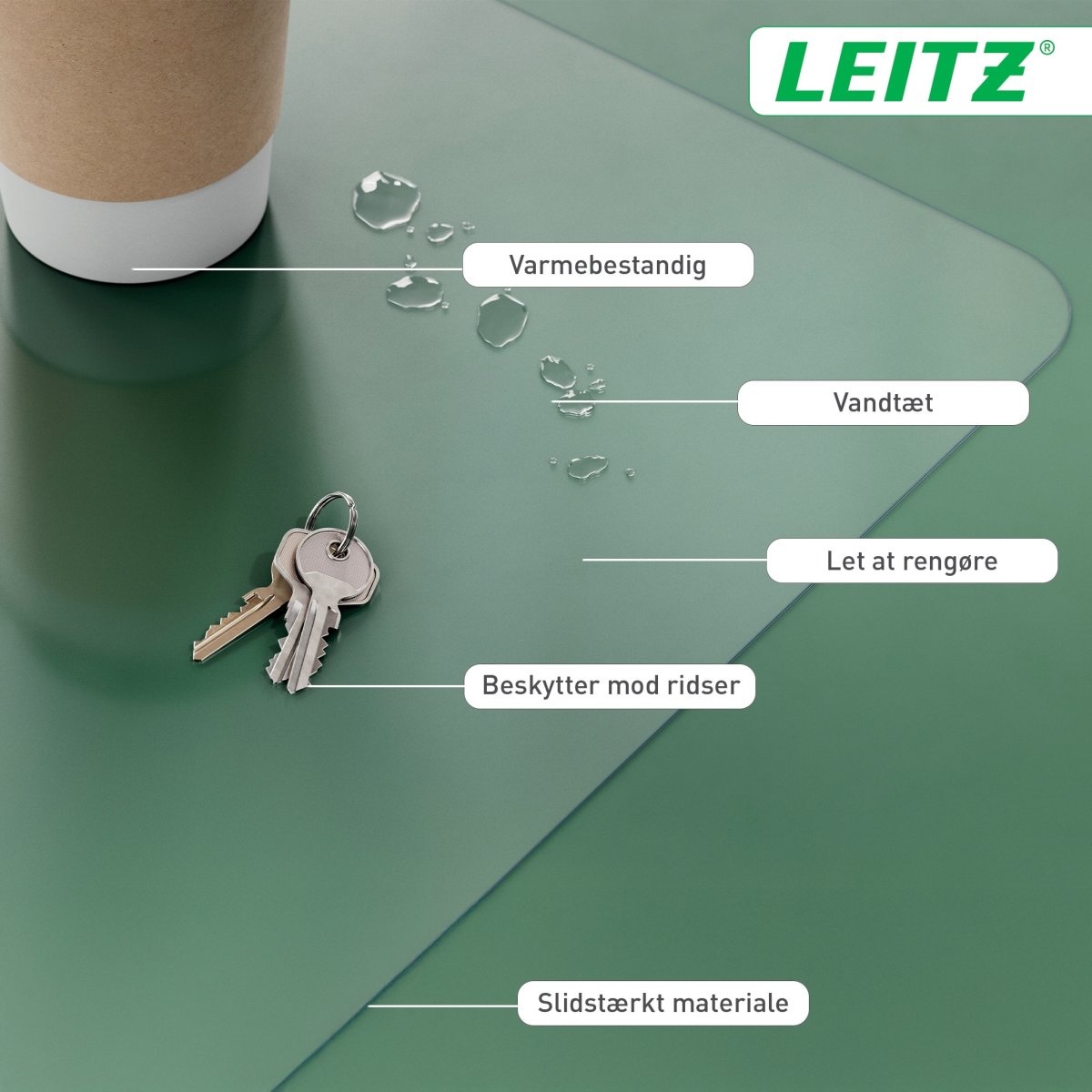 Leitz Skriveunderlag | 36x70 cm | Transparent