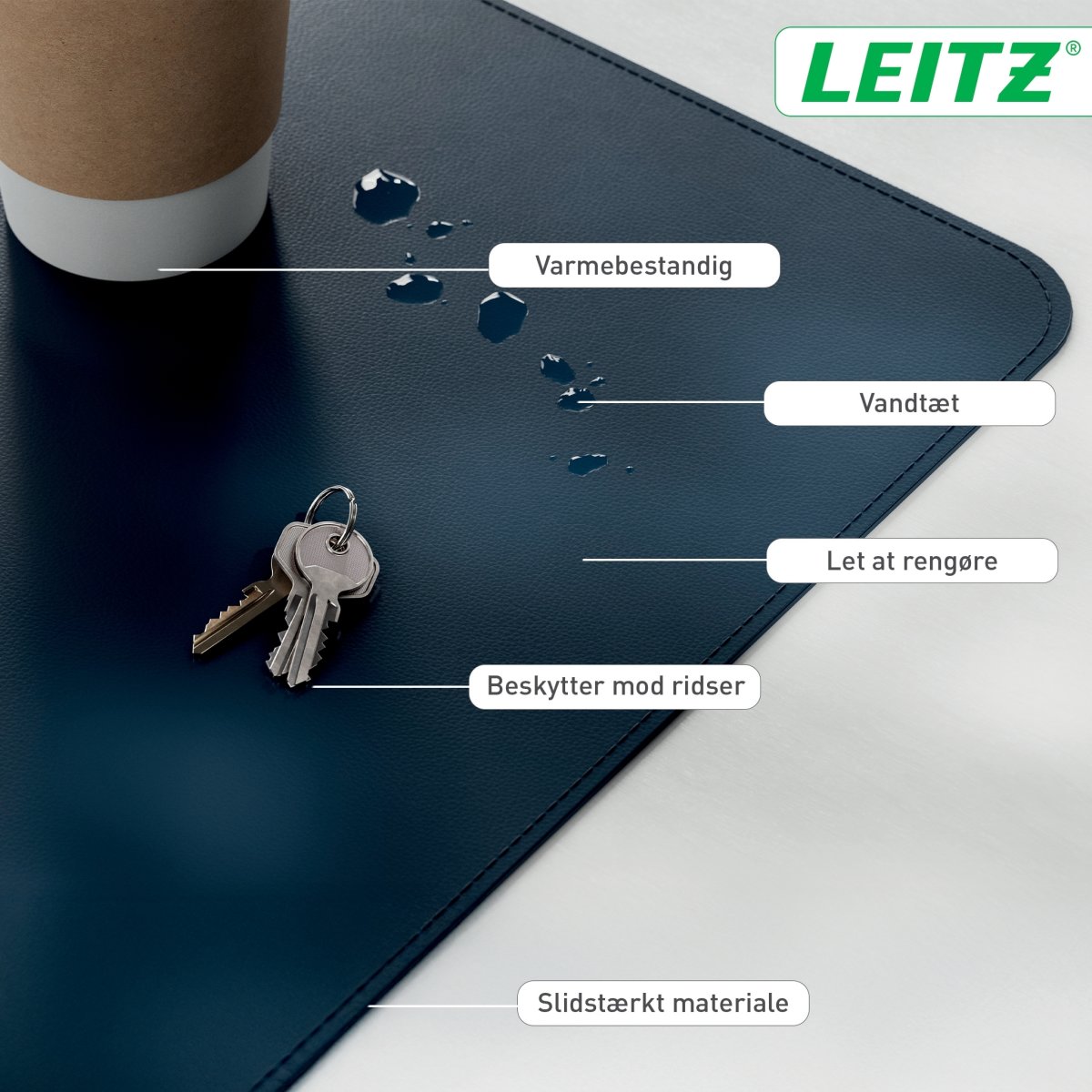 Leitz Skriveunderlag | 36x70 cm | Blå