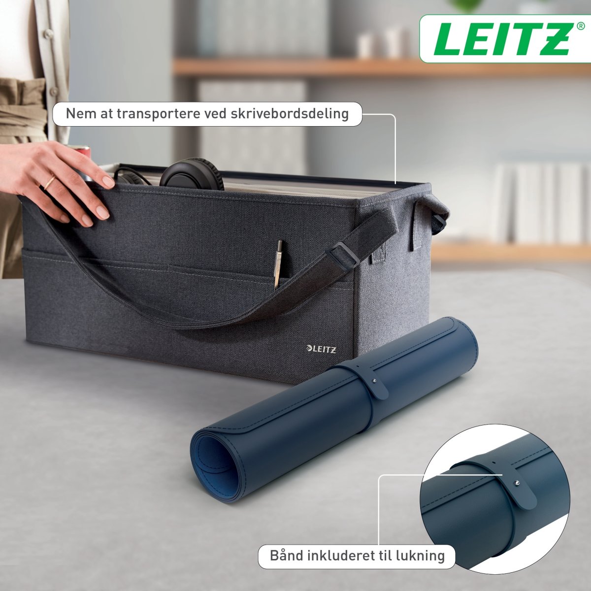 Leitz Skriveunderlag | 36x70 cm | Blå