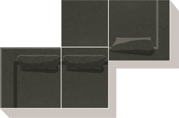 Fondi modulsofa, hjørnemodul, grøn, 1 stk