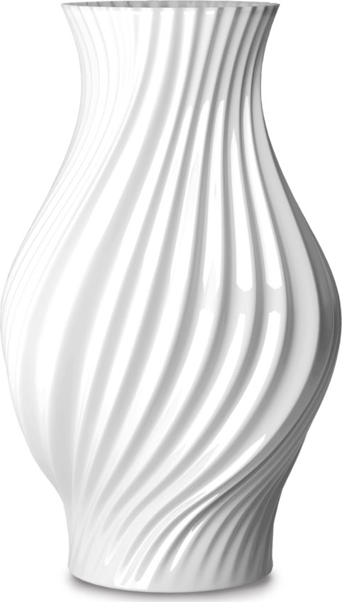 Lyngby Porcelæn Twist Vase H25 cm, hvid
