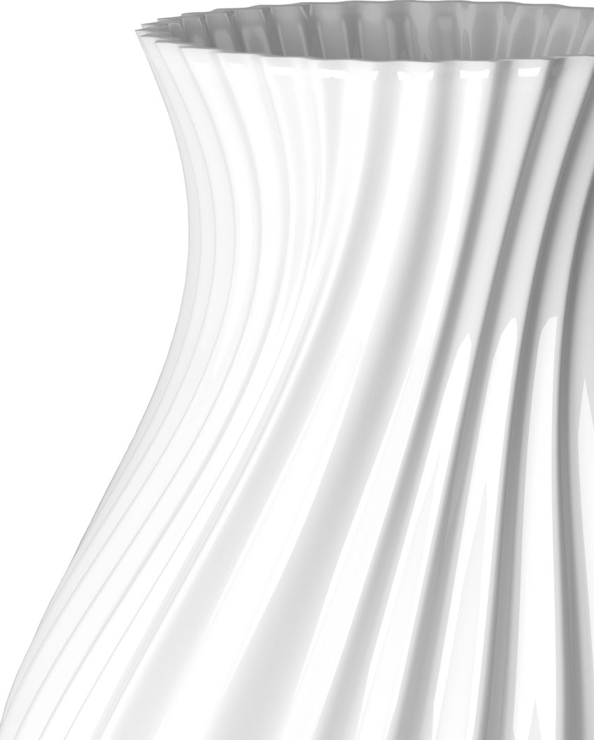 Lyngby Porcelæn Twist Vase H25 cm, hvid