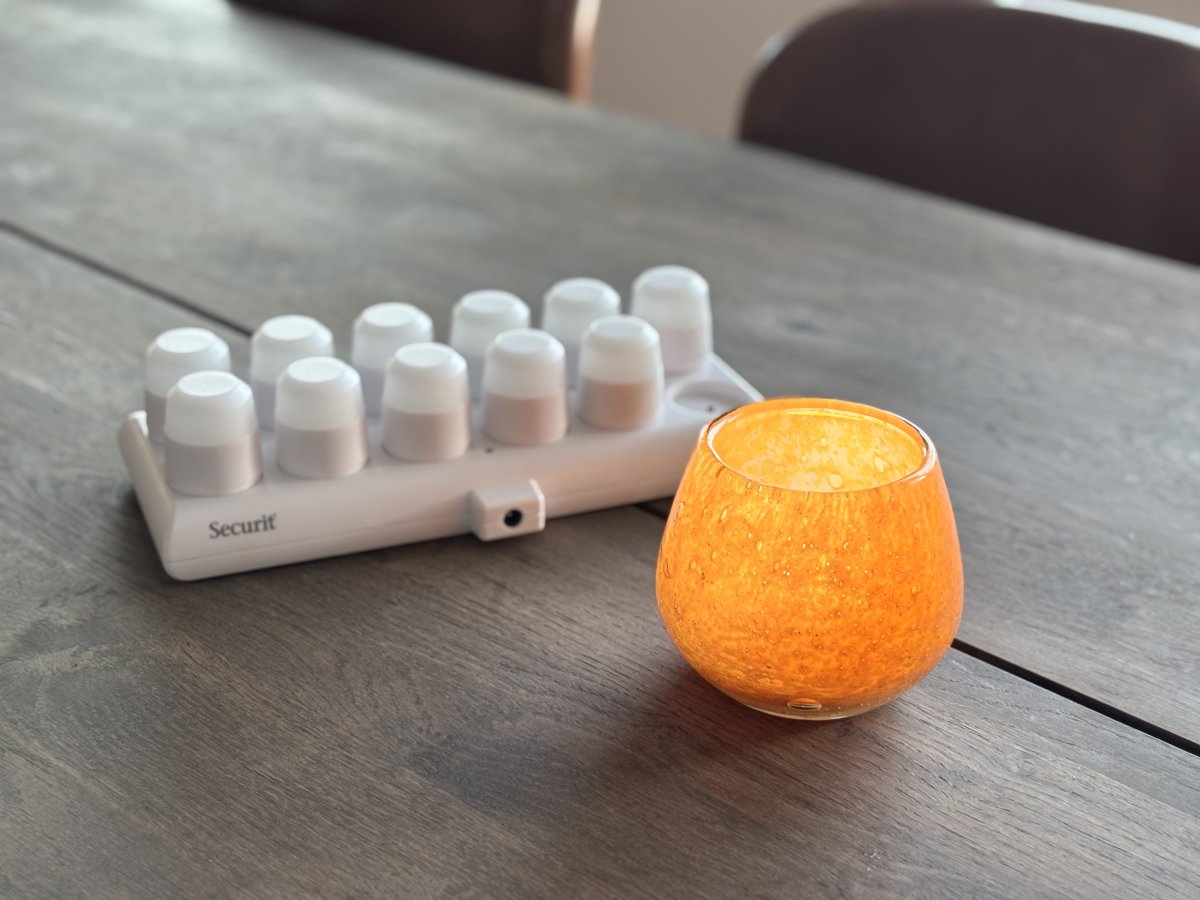 Securit® LUNA orange glasstage m/hvid LED, 12 stk