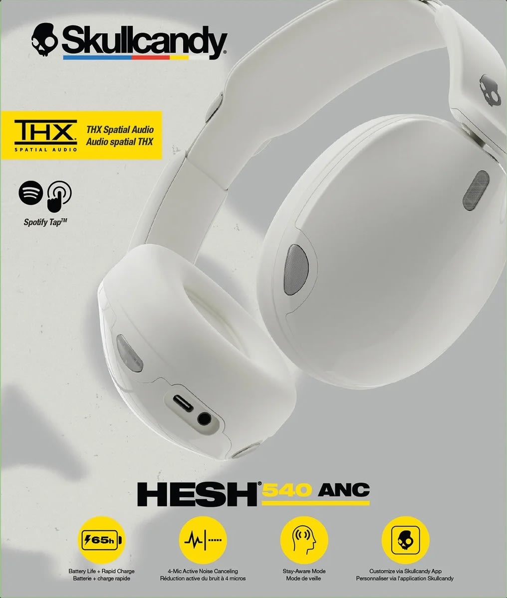 Skullcandy Hovedtelefon hesh 540 ANC bone, hvid
