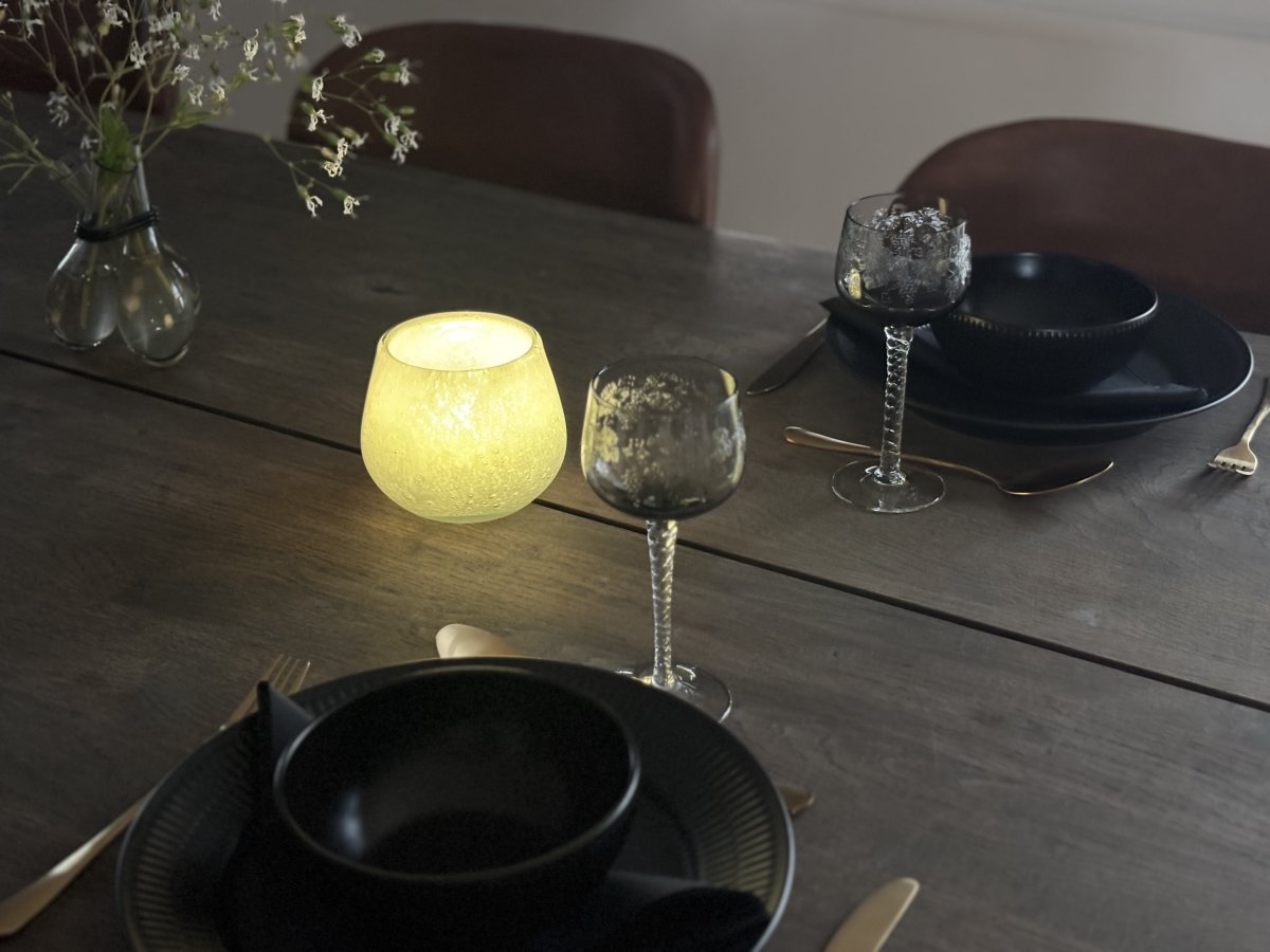 Securit® LUNA hvid glasstage m/farve LED, 12 stk