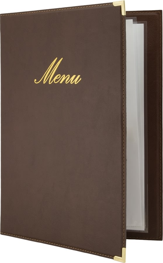 Securit Classic Menukort | A4 | Brun | Logo | 20st