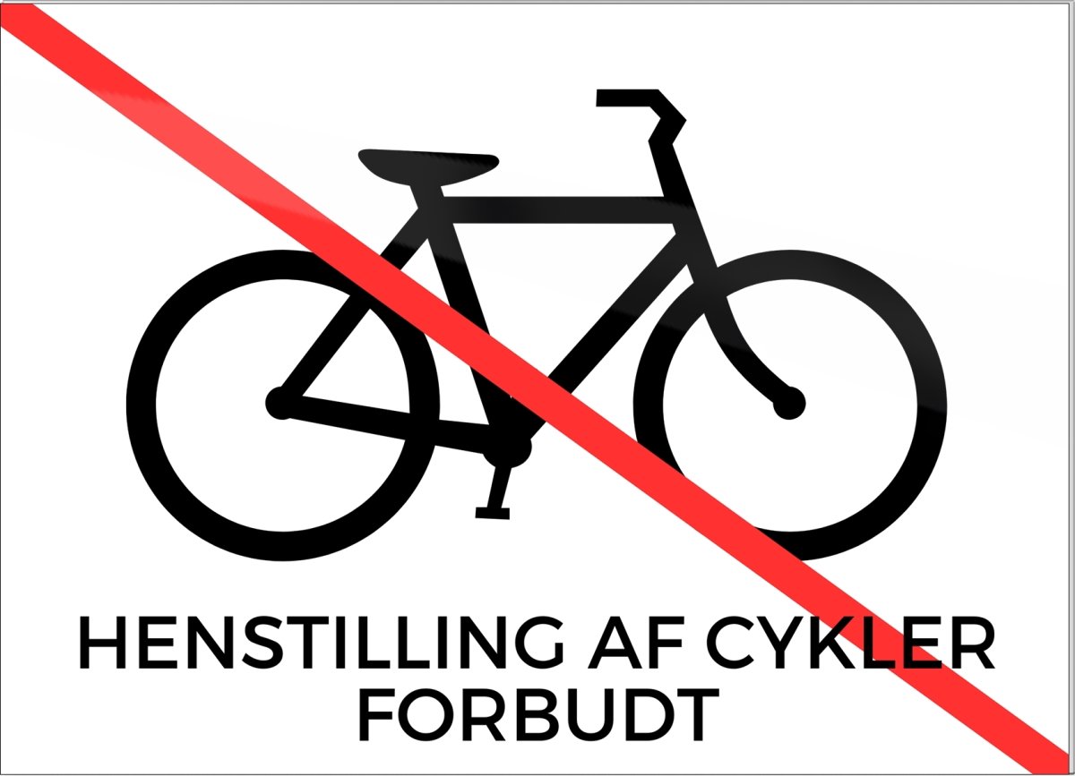 Skilt | Henstilling af cykler forbudt | 18x13 cm