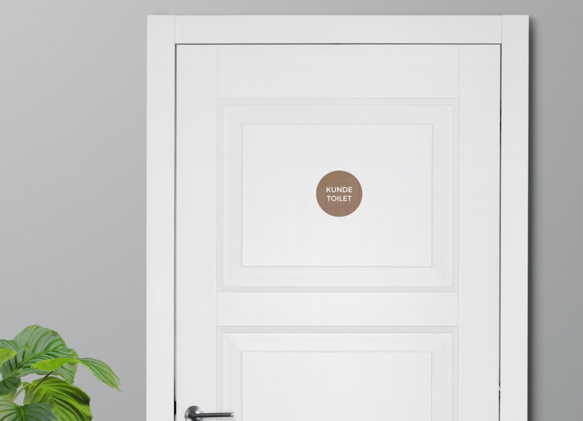 Skilt | Kundetoilet | Ø10 cm | Brun