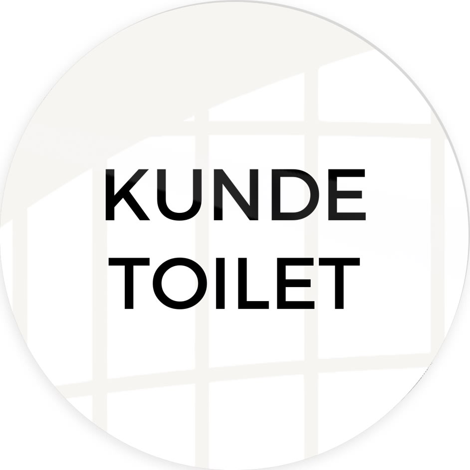 Skilt | Kundetoilet | Ø10 cm | Hvid