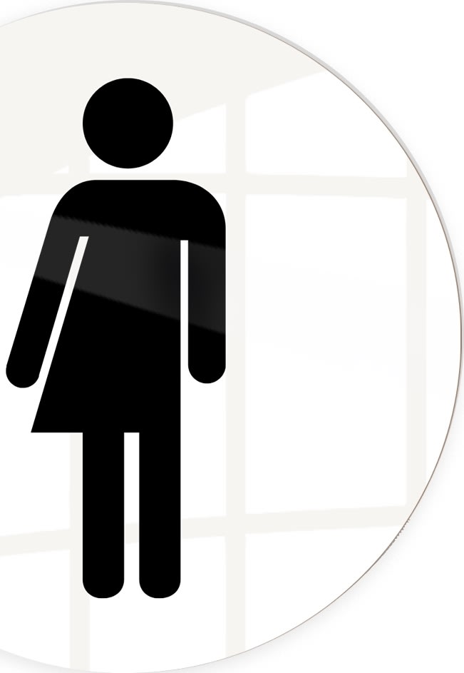 Skilt | Kønsneutral | Ø10 cm | Hvid