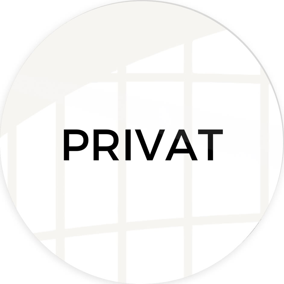 Skilt | Privat | Ø10 cm | Hvid