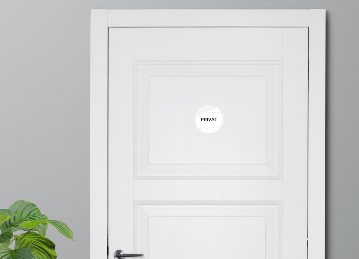 Skilt | Privat | Ø10 cm | Hvid