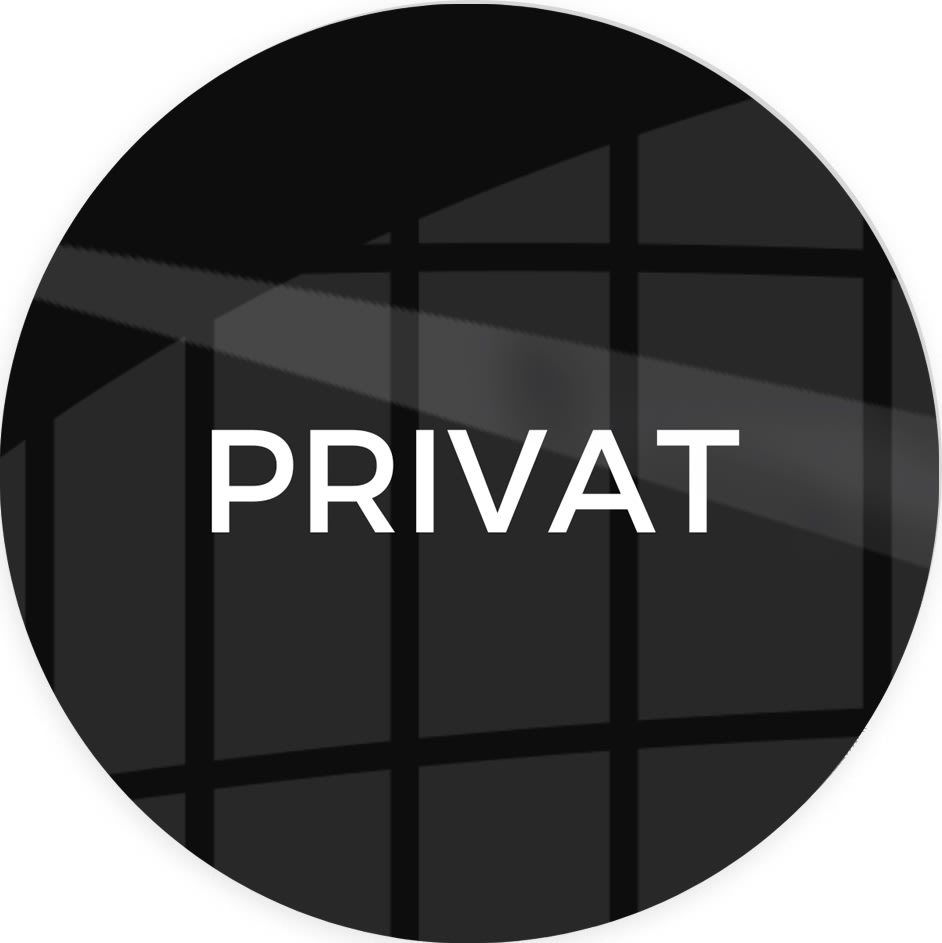Skilt | Privat | Ø10 cm | Sort