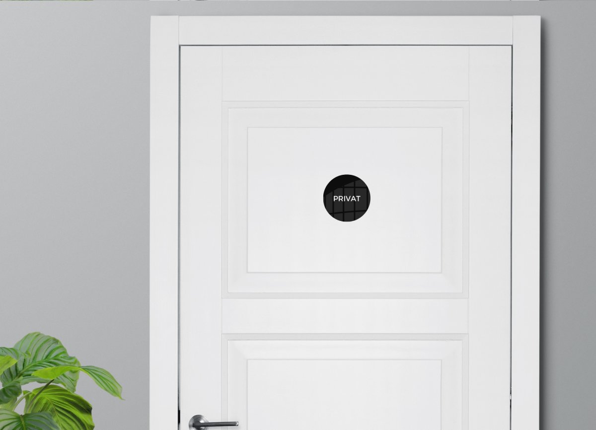 Skilt | Privat | Ø10 cm | Sort