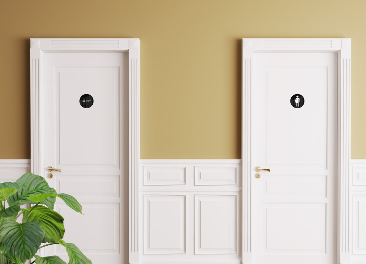 Skilt | Privat | Ø10 cm | Sort