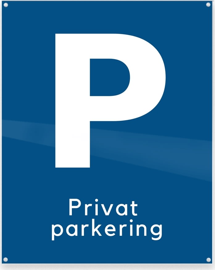 Skilt | P + Privat parkering | 20x25 cm