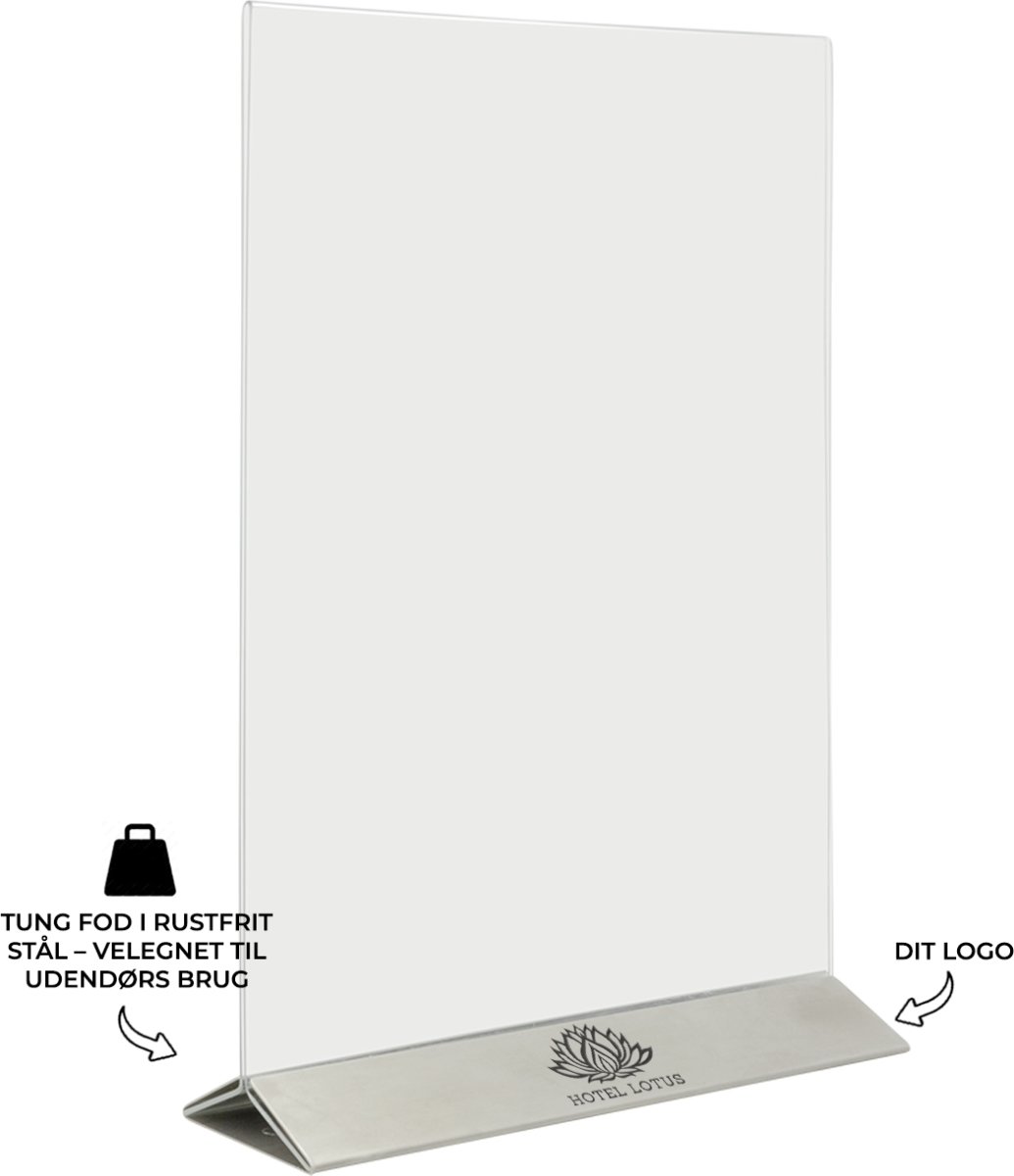 Securit Brochuredisplay | Stål fod | A4 | Logo