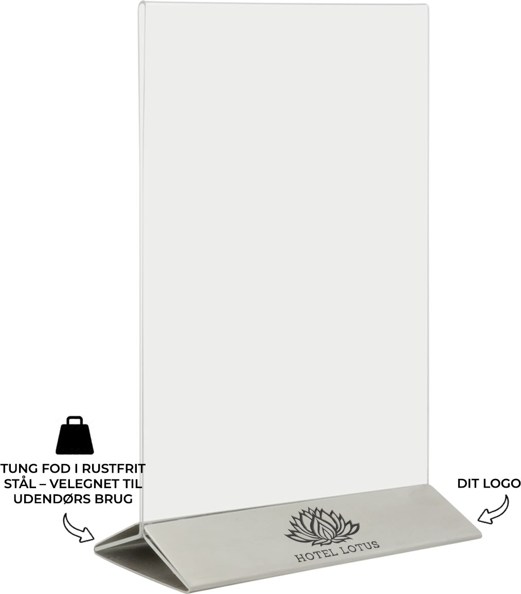 Securit Brochuredisplay | Stål fod | A5 | Logo