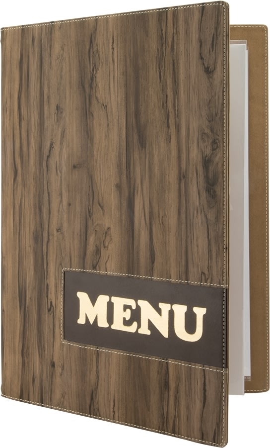 Securit Design Menukort | A4 | Wood | Logo