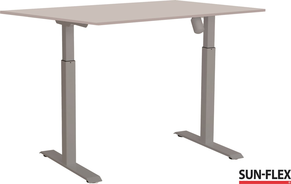 Sun-Flex I hæve-sænkebord, 160x80, Grå/grå